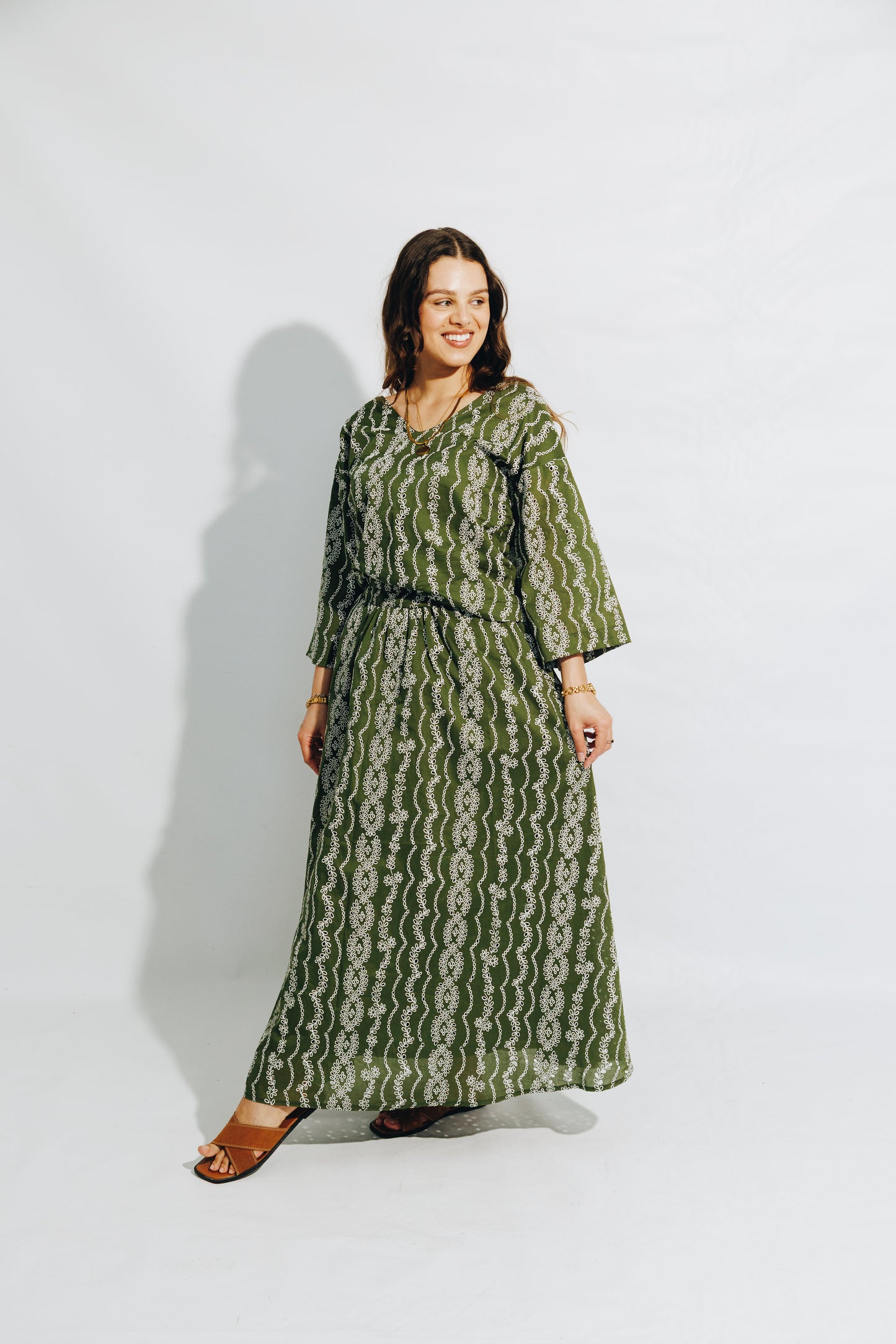 Olive Anglaise Skirt&Tunic