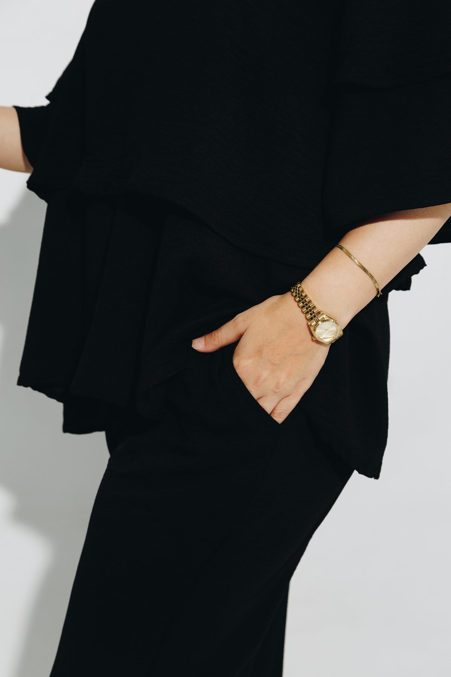 Black Frill Tunic Set