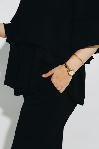 Black Frill Tunic Set