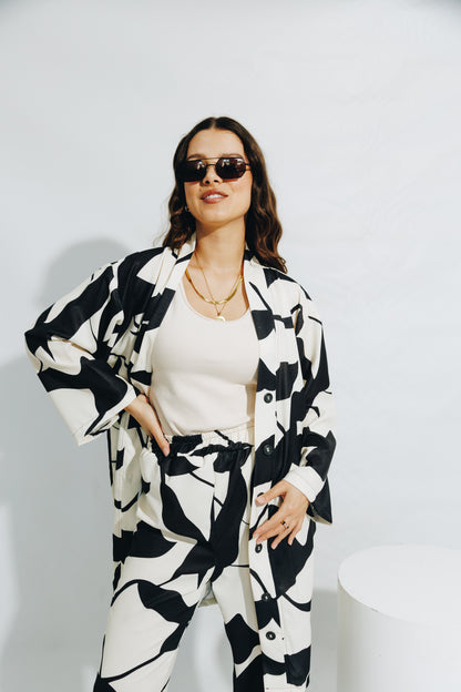 Black Leaf - Kimono&Trouse