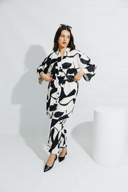 Black Leaf - Kimono&Trouse