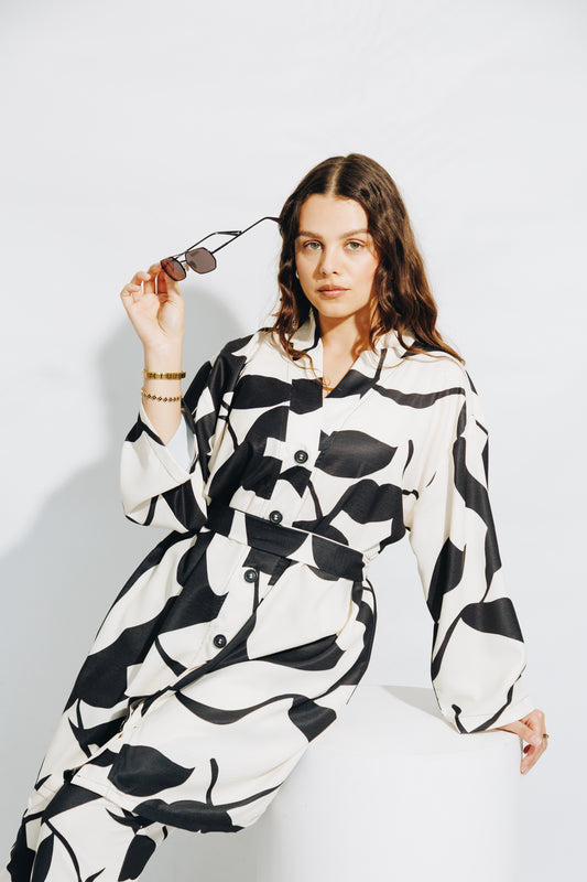 Black Leaf - Kimono&Trouse