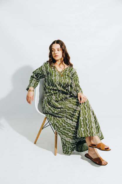 Olive Anglaise Skirt&Tunic