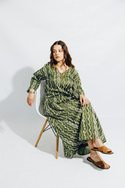Olive Anglaise Skirt&Tunic