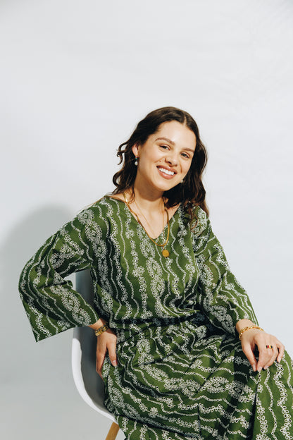 Olive Anglaise Skirt&Tunic