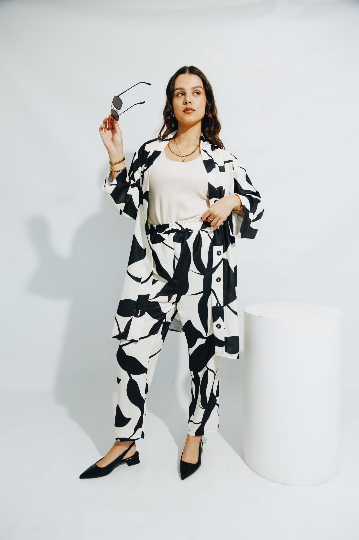 Black Leaf - Kimono&Trouse