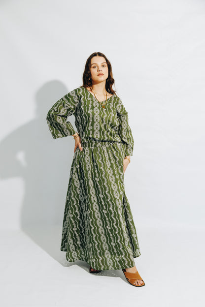 Olive Anglaise Skirt&Tunic